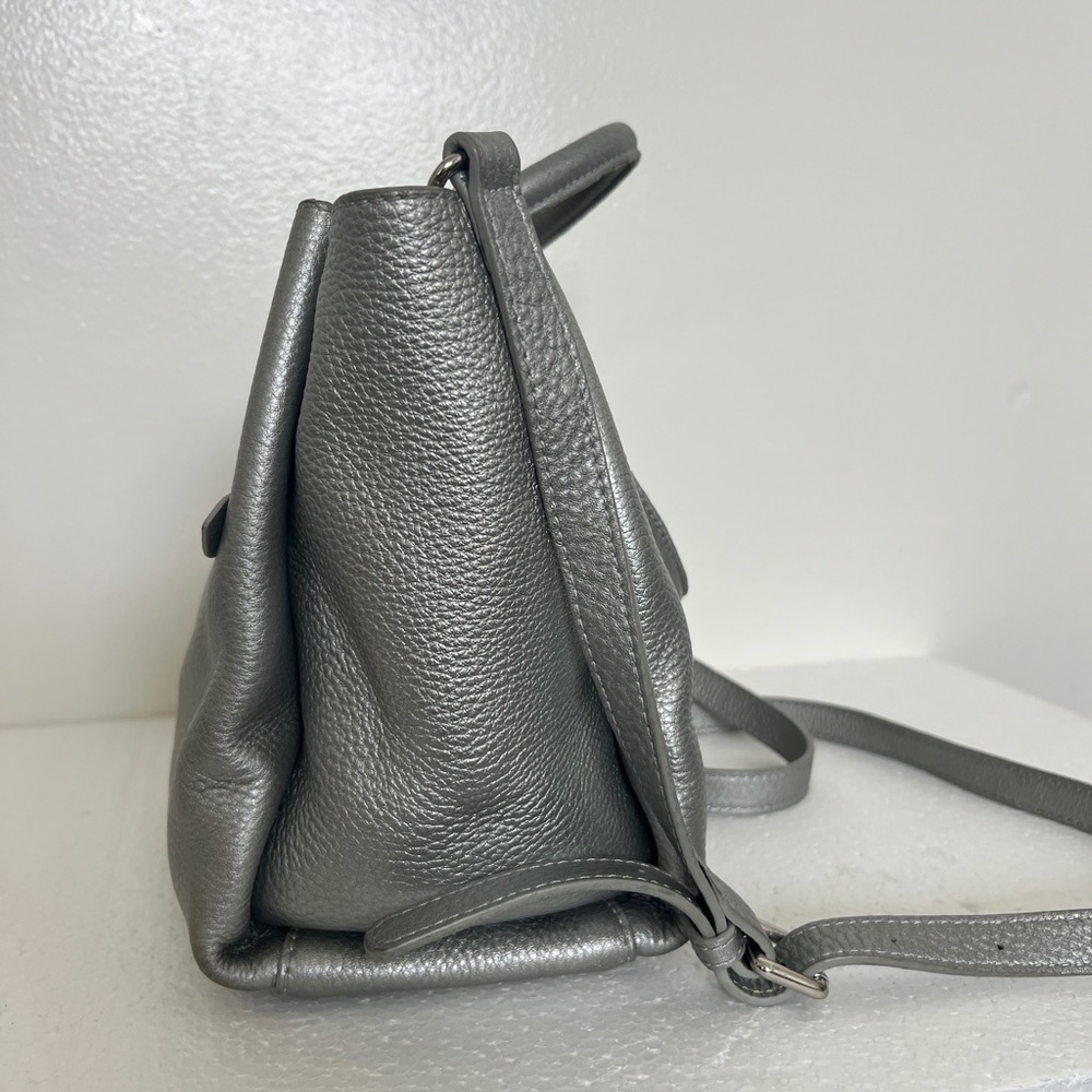 Celine Dion silver pebbled leather “Adagio” purse satchel cross body strap - Picture 6 of 16